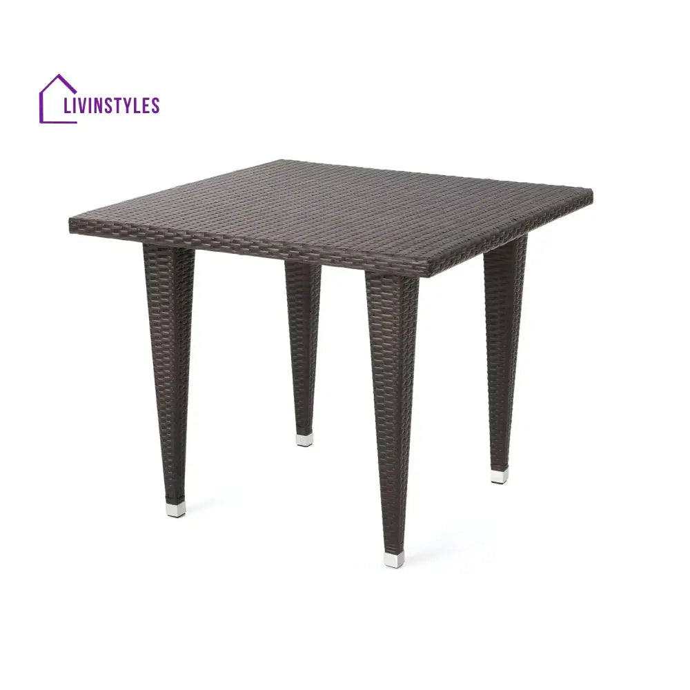 Elham Outdoor All-Weather Resistant Rattan Wicker 5-Piece Dining Set (Dark Brown) - Dining Set