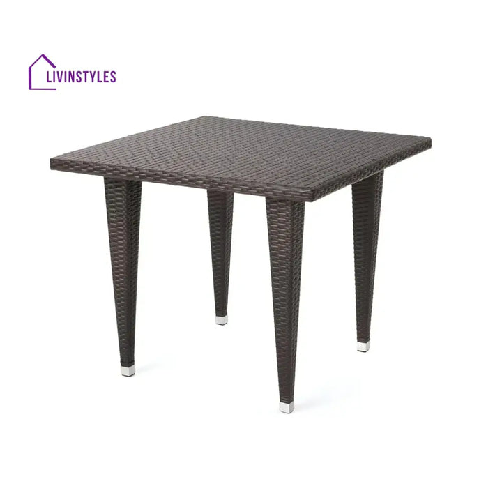 Elham Outdoor All-Weather Resistant Rattan Wicker 5-Piece Dining Set (Dark Brown) - Dining Set