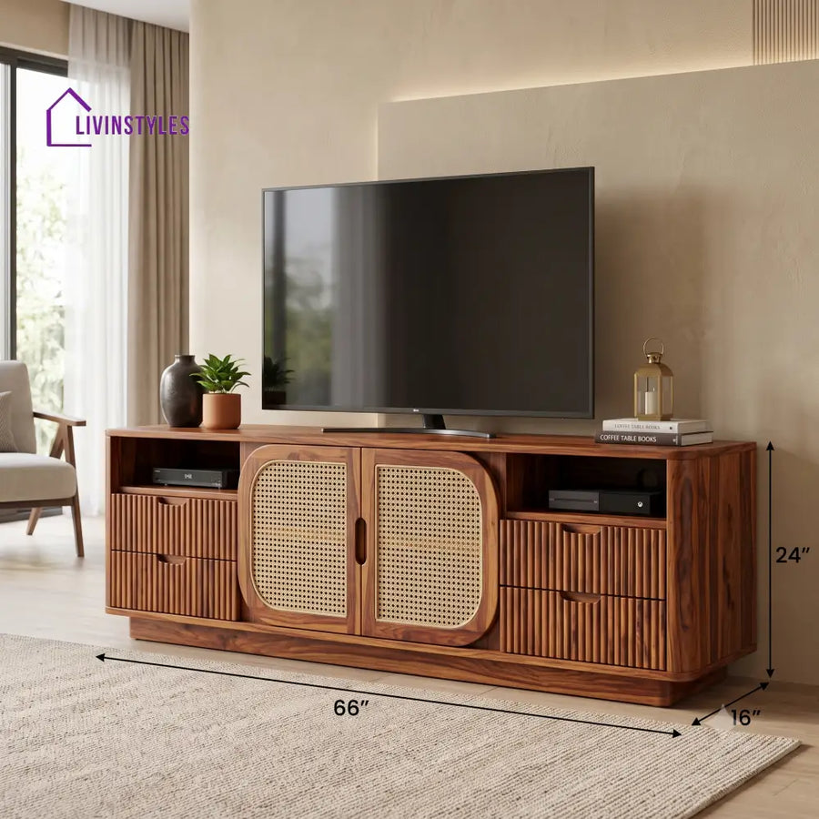 Eliane Solid Sheesham Wood Tv Unit for Living Room | Tv Cabinet | Tv Console Unit