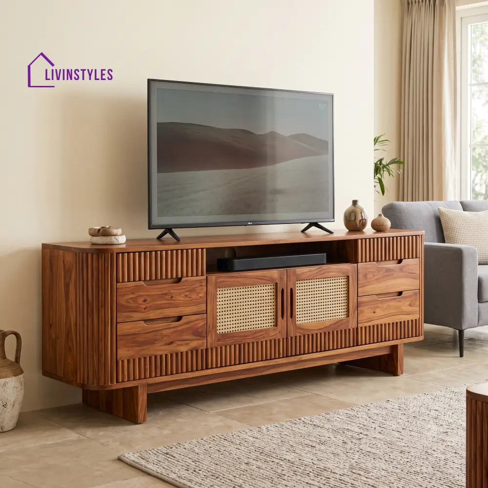 Elie Solid Sheesham Wood Tv Unit for Living Room | Tv Cabinet | Tv Console Unit