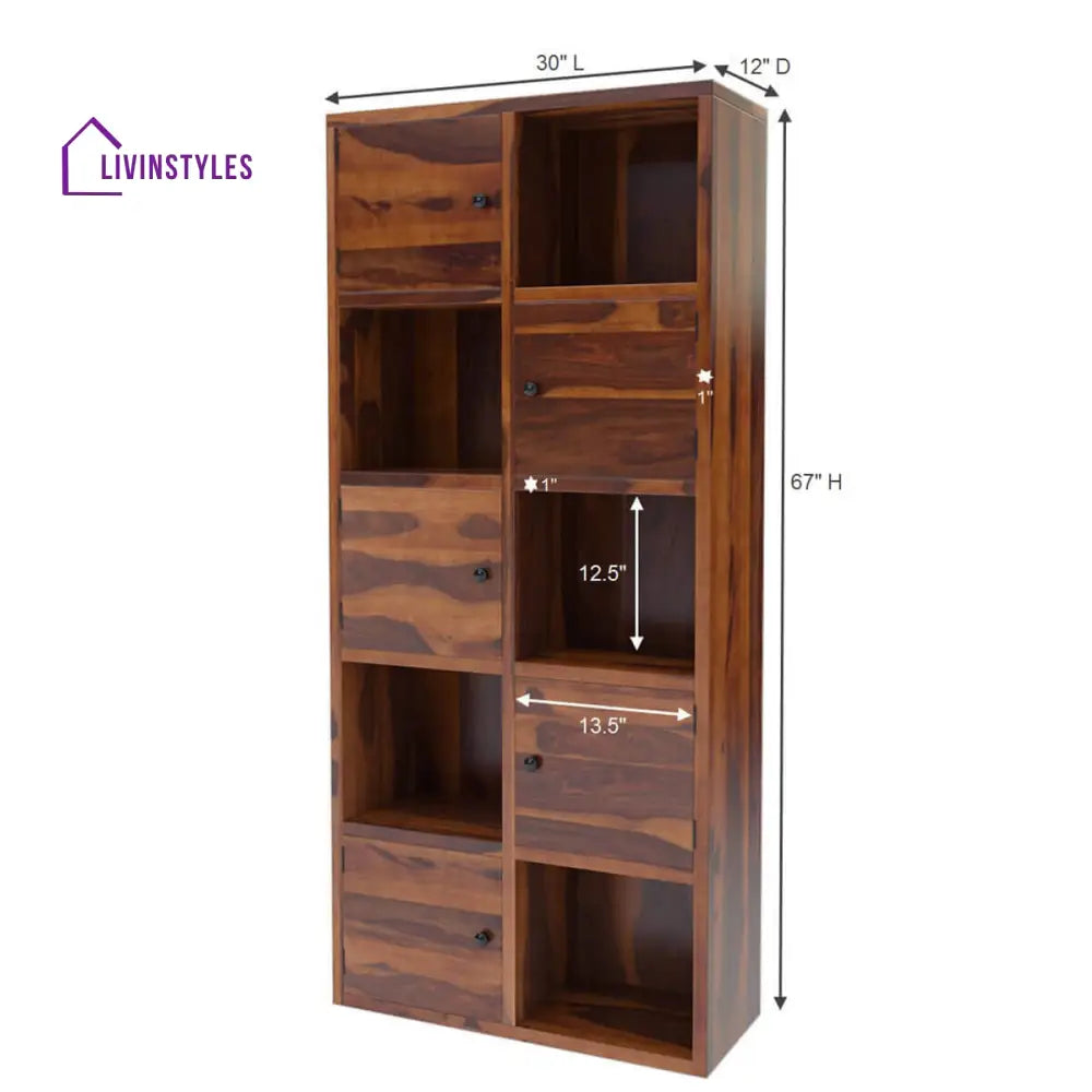 Nismaaya Adler Solid Wood Home Office Cube Bookcase