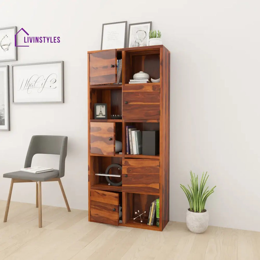 Nismaaya Adler Solid Wood Home Office Cube Bookcase