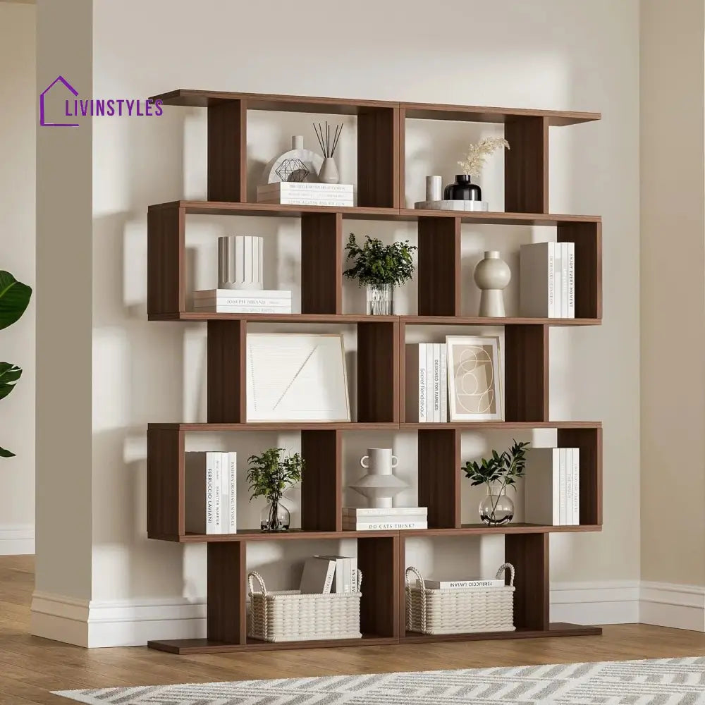 Elina Engineered Wood Bookshelves | Bookshelf for Living Room | Bedroom | Drawing Room | Study Room - Single Unit
