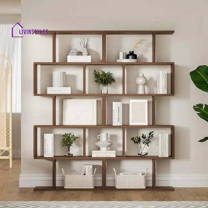 Elina Engineered Wood Bookshelves | Bookshelf for Living Room | Bedroom | Drawing Room | Study Room - Single Unit