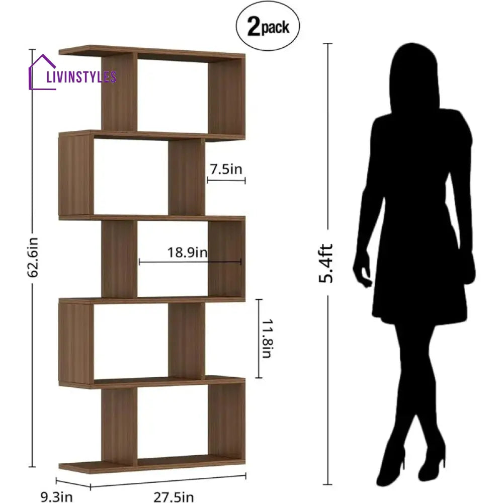 Elina Engineered Wood Bookshelves | Bookshelf for Living Room | Bedroom | Drawing Room | Study Room - Single Unit