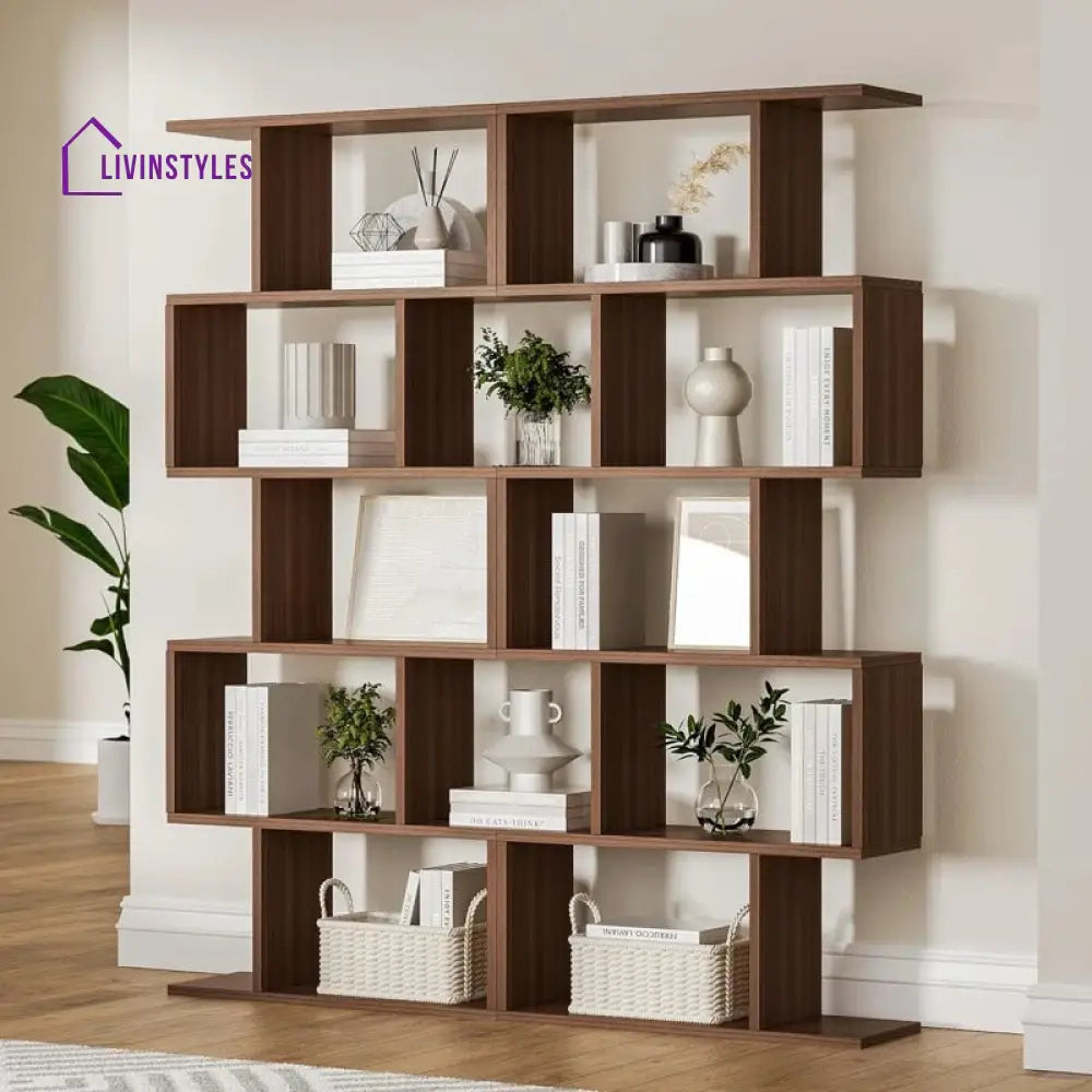 Elina Engineered Wood Bookshelves | Bookshelf for Living Room | Bedroom | Drawing Room | Study Room - Single Unit