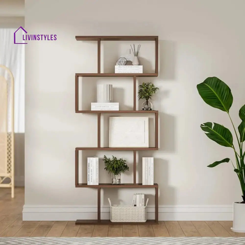 Elina Engineered Wood Bookshelves | Bookshelf for Living Room | Bedroom | Drawing Room | Study Room - Single Unit