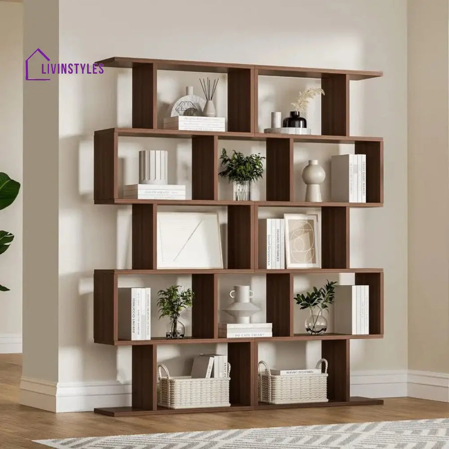 Elina Engineered Wood Bookshelves | Bookshelf for Living Room | Bedroom | Drawing Room | Study Room - Single Unit