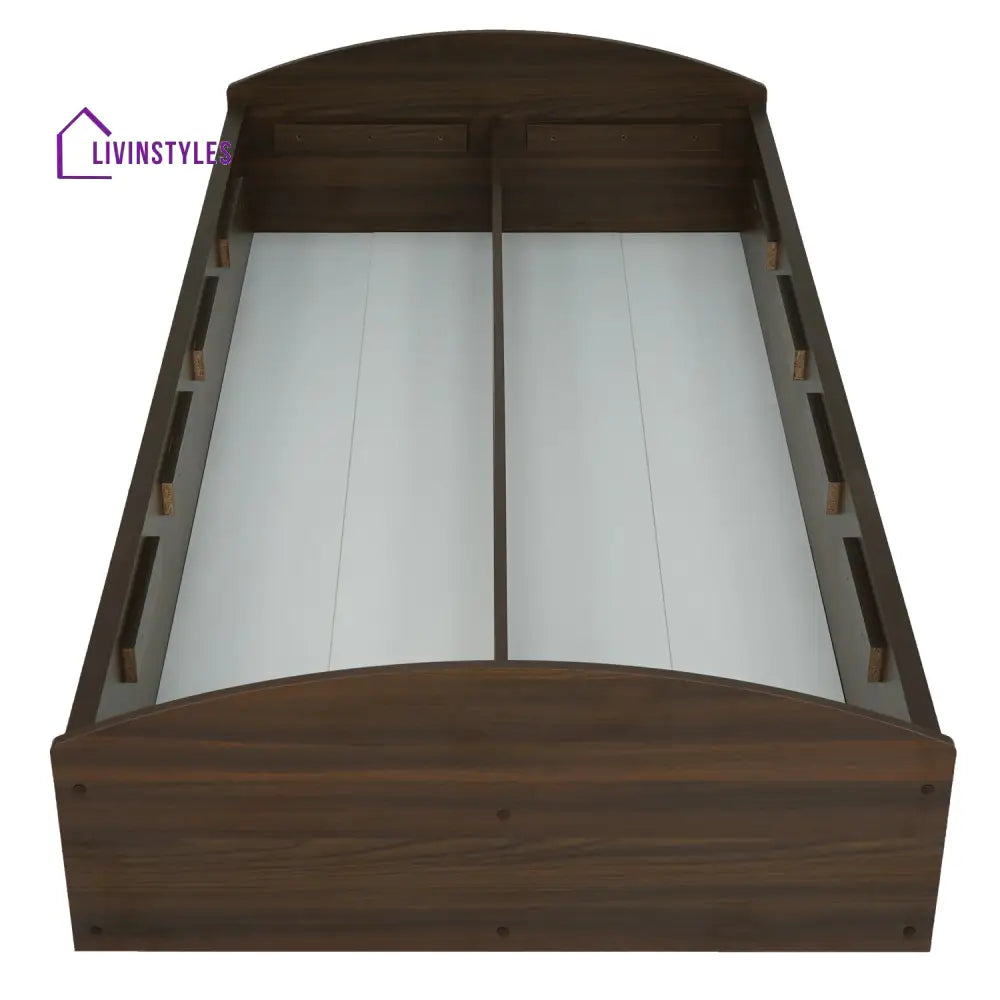 Taras Single Bed With Box Storage (Classic Walnut) Home Furniture