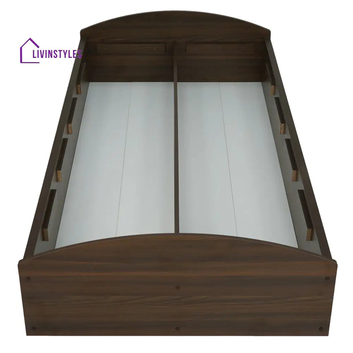 Taras Single Bed With Box Storage (Classic Walnut) Home Furniture
