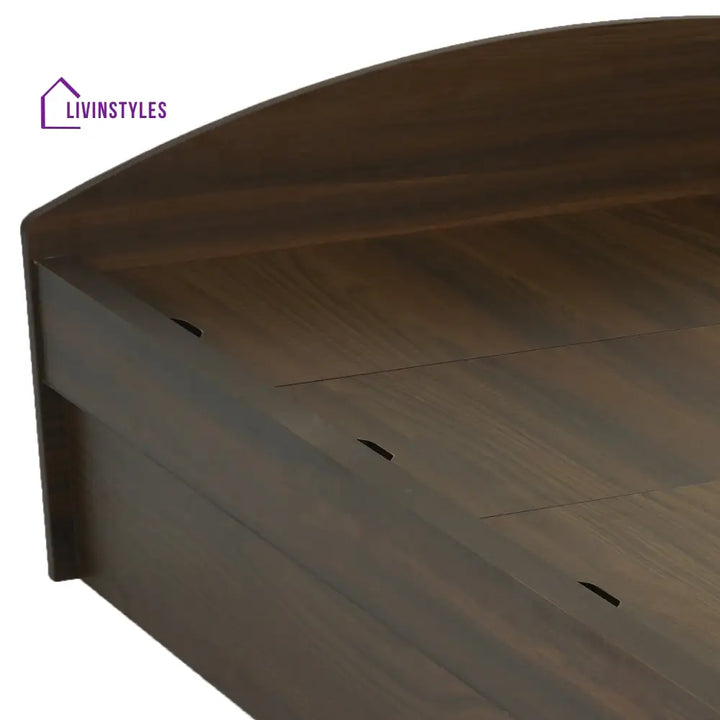 Taras Single Bed With Box Storage (Classic Walnut) Home Furniture