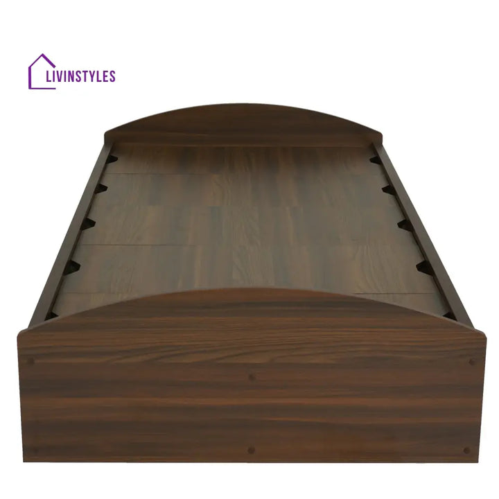 Taras Single Bed With Box Storage (Classic Walnut) Home Furniture
