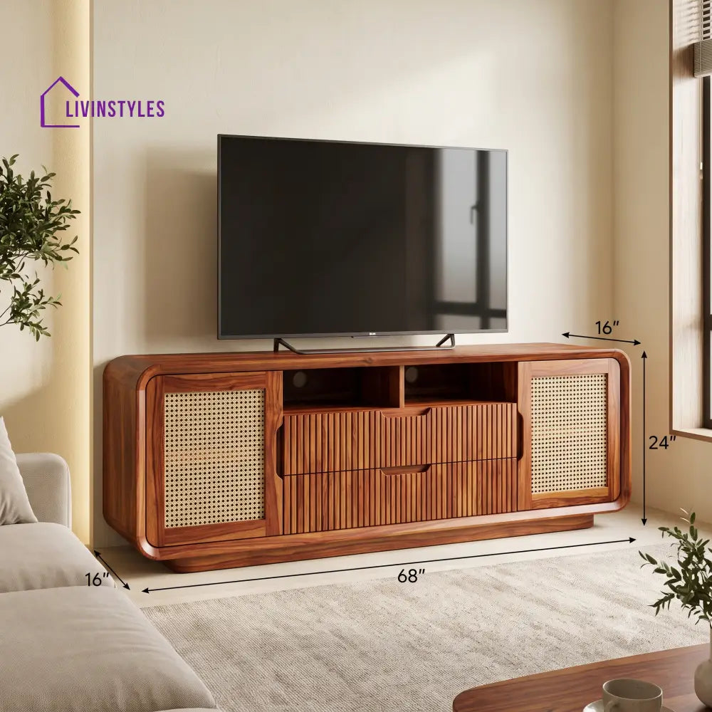 Elina Solid Sheesham Wood Tv Unit for Living Room | Tv Cabinet | Tv Console Unit
