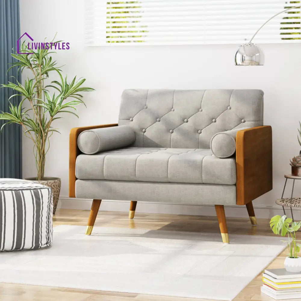 Elina Solid Wood Frame and Fabric Chair | Living Room Chair | Lounge Chair