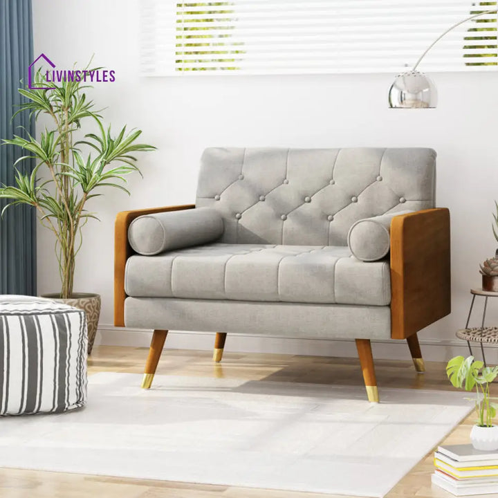 Elina Solid Wood Frame and Fabric Chair | Living Room Chair | Lounge Chair