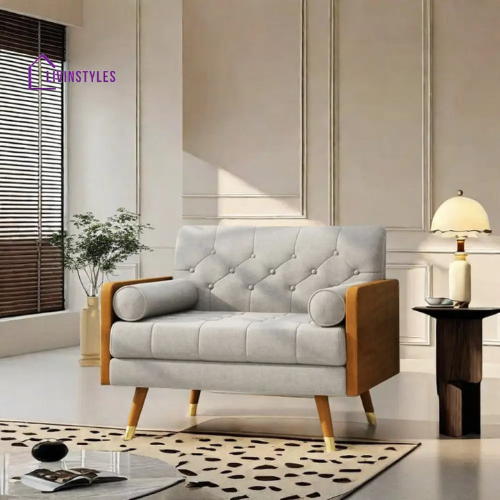 Elina Solid Wood Frame and Fabric Chair | Living Room Chair | Lounge Chair