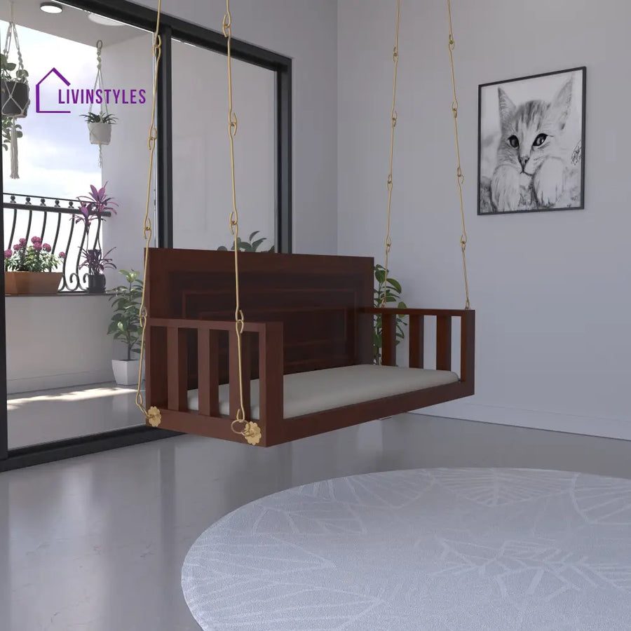 Elina Southern Western Dark Finished Wooden Handmade Swing Swing