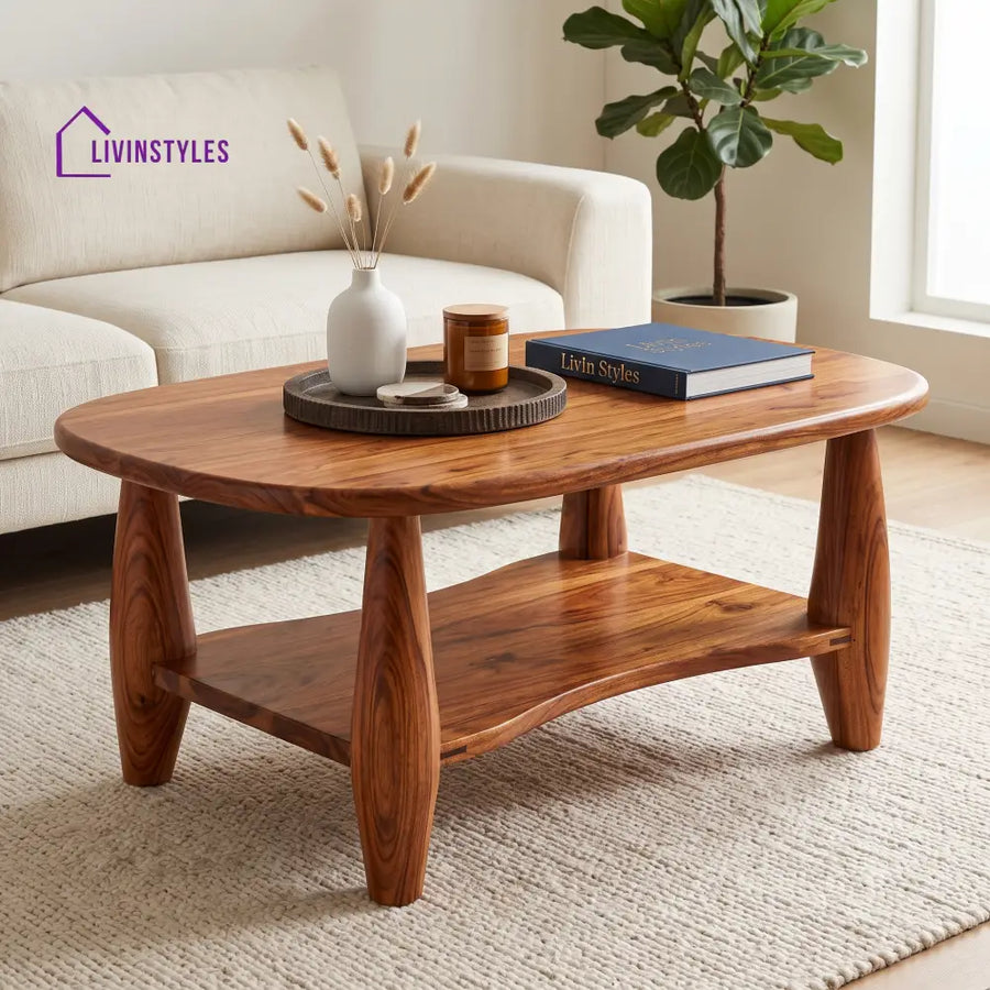 Élina Wooden Coffee Table for Living Room | Tea Table | Teapoy | Center table