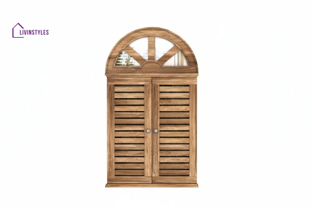 Elisa Wooden Window Frame With Mirror (Natural Finish)