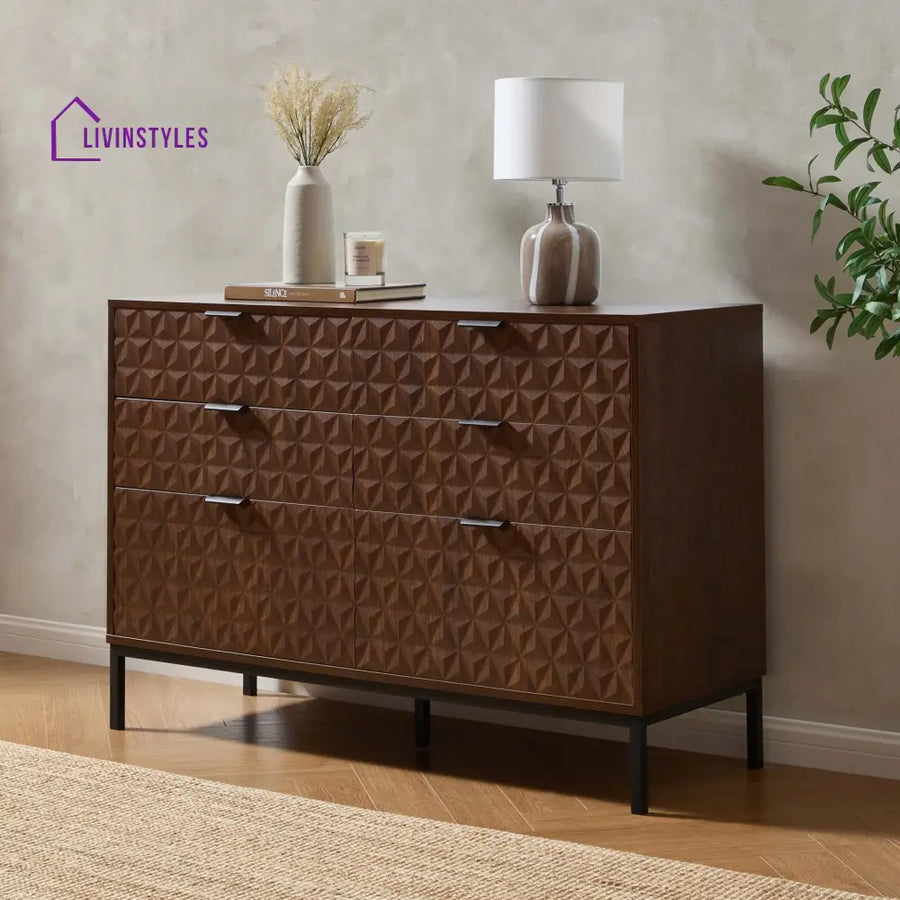 Eliseo 6 Drawer Chest - Walnut Chest of Drawers