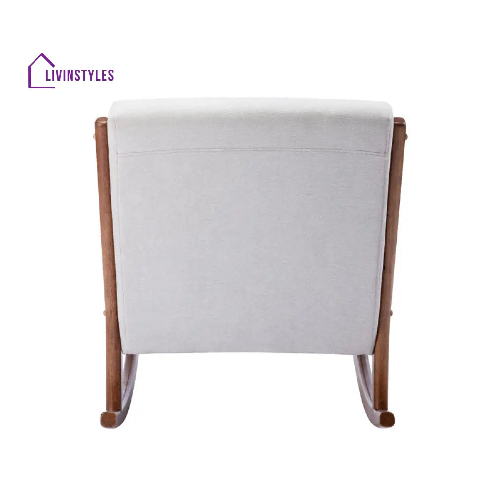 Elisha Solid Wood and Fabric Rocking Chair | Arm Chair | Living Room Chair | Lounge Chair