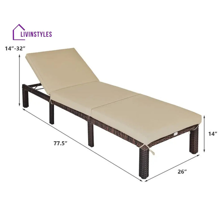Elite Outdoor Swimming Poolside Lounger (Dark Brown) - Loungers