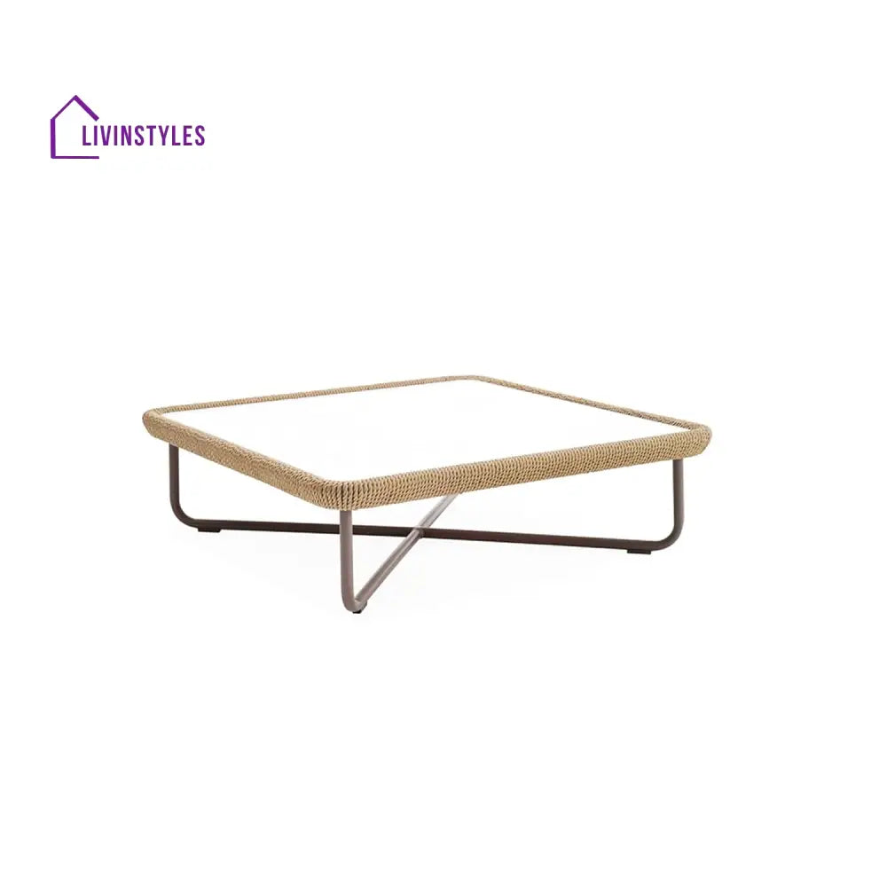 Elix Outdoor Sofa Set 2 Seater 2 Single seater and 1 Center Table with ottoman (Tan) Braided & Rope - Sofa Sets