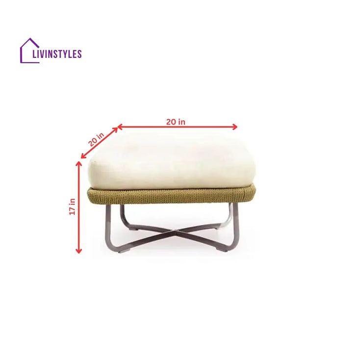 Elix Outdoor Sofa Set 2 Seater 2 Single seater and 1 Center Table with ottoman (Tan) Braided & Rope - Sofa Sets
