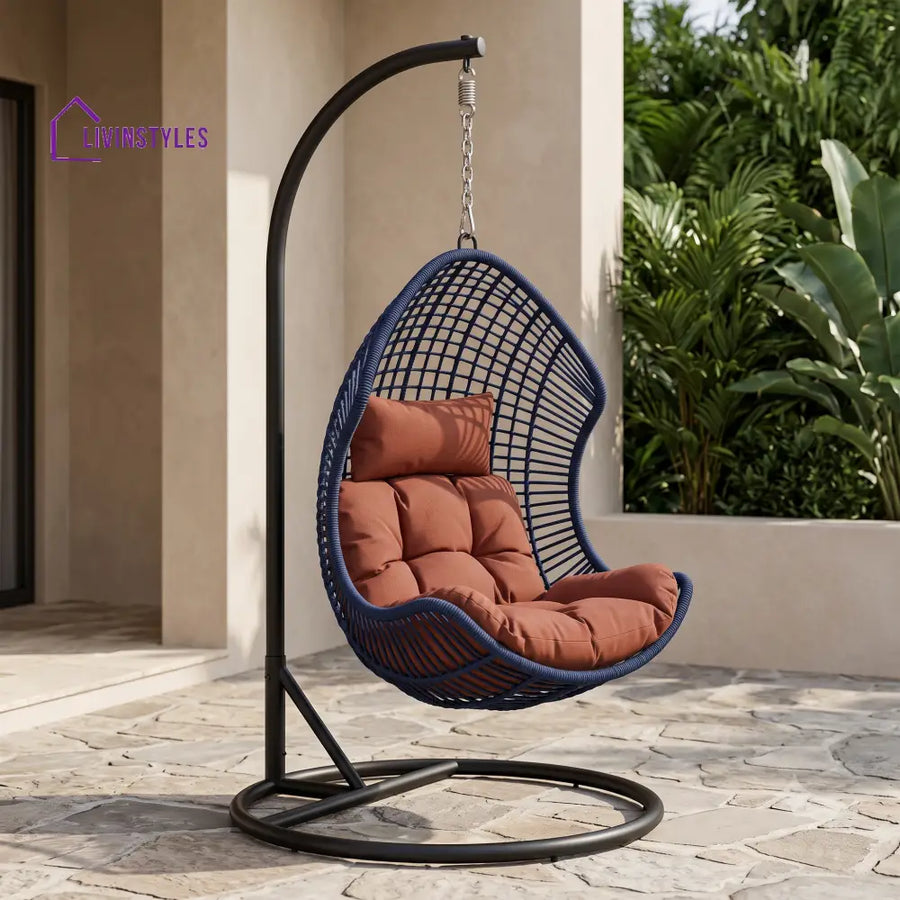 Eliza Premium MS Frame with Powder Coated Outdoor Swing Chair with Stand