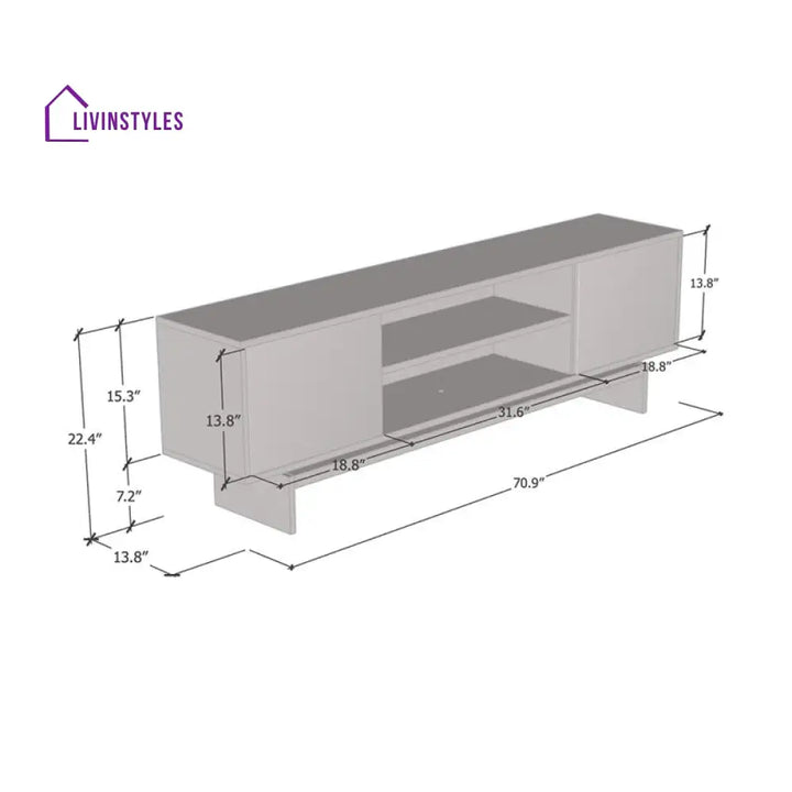Elizabeth White Finish Tv Unit Stand for Living Room