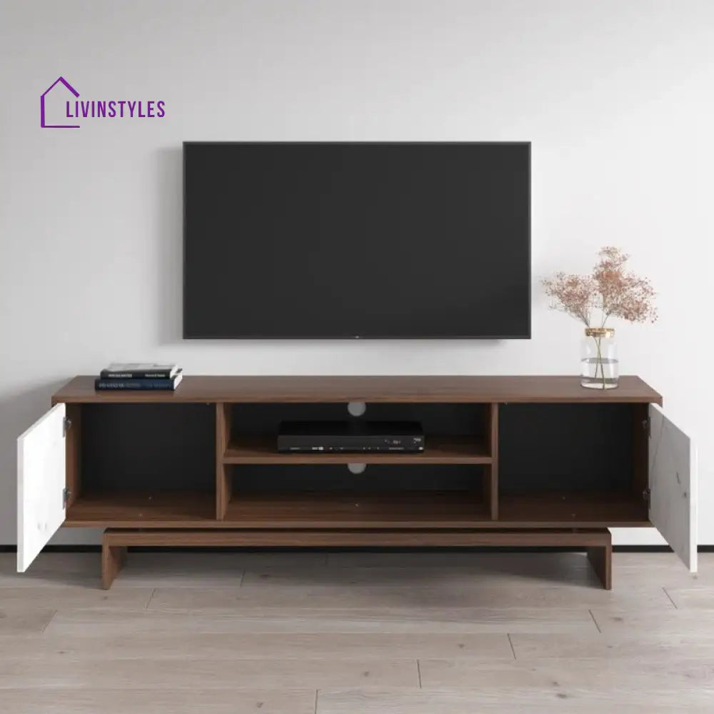 Elizabeth White Finish Tv Unit Stand for Living Room