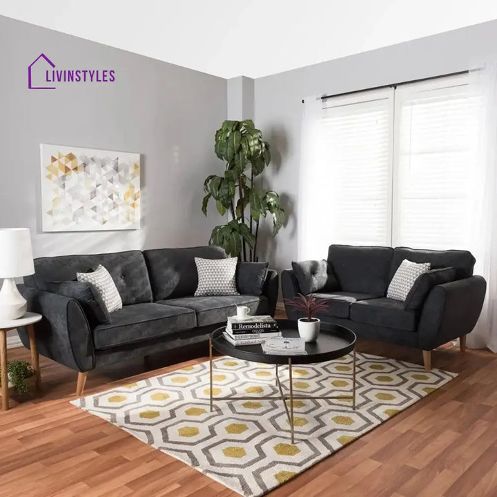 Elizaveta 3 Seater Sofa for Living Room Dark Grey