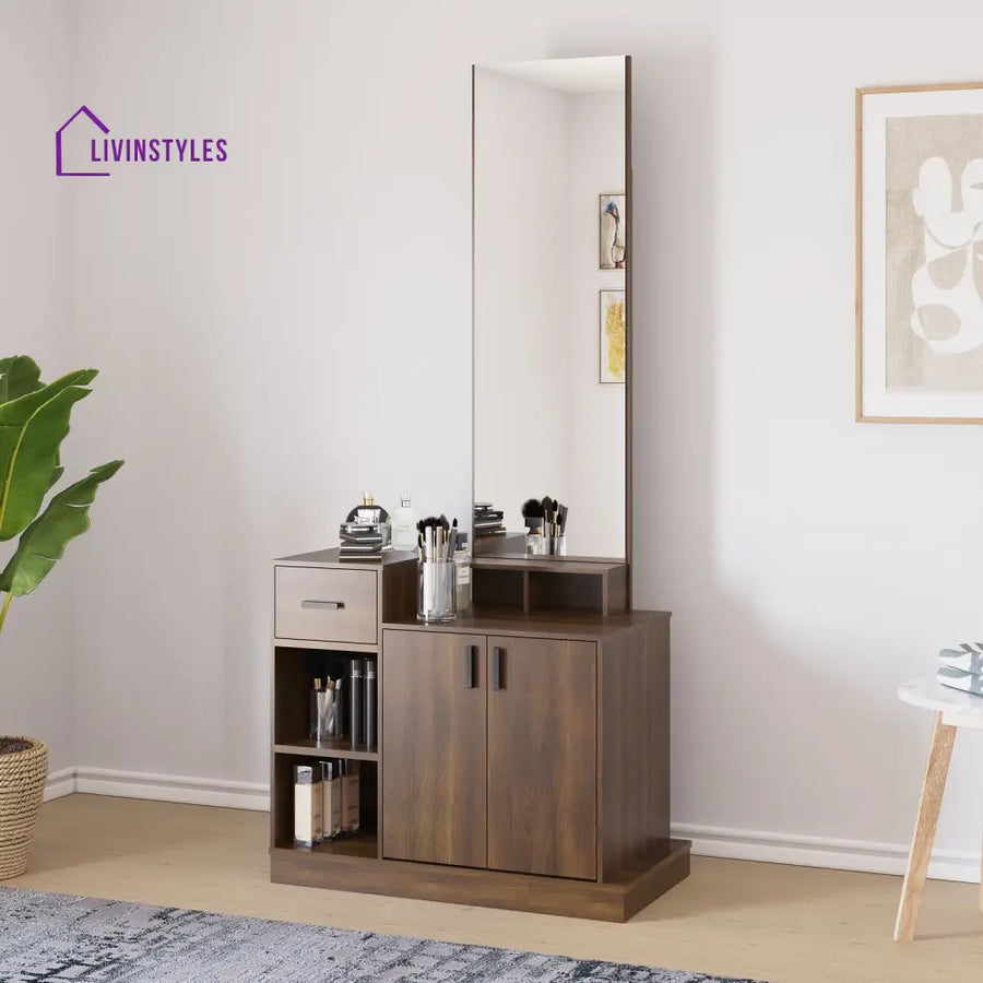 Bogdan Dresser with Mirror (Classic Walnut) Home Furniture