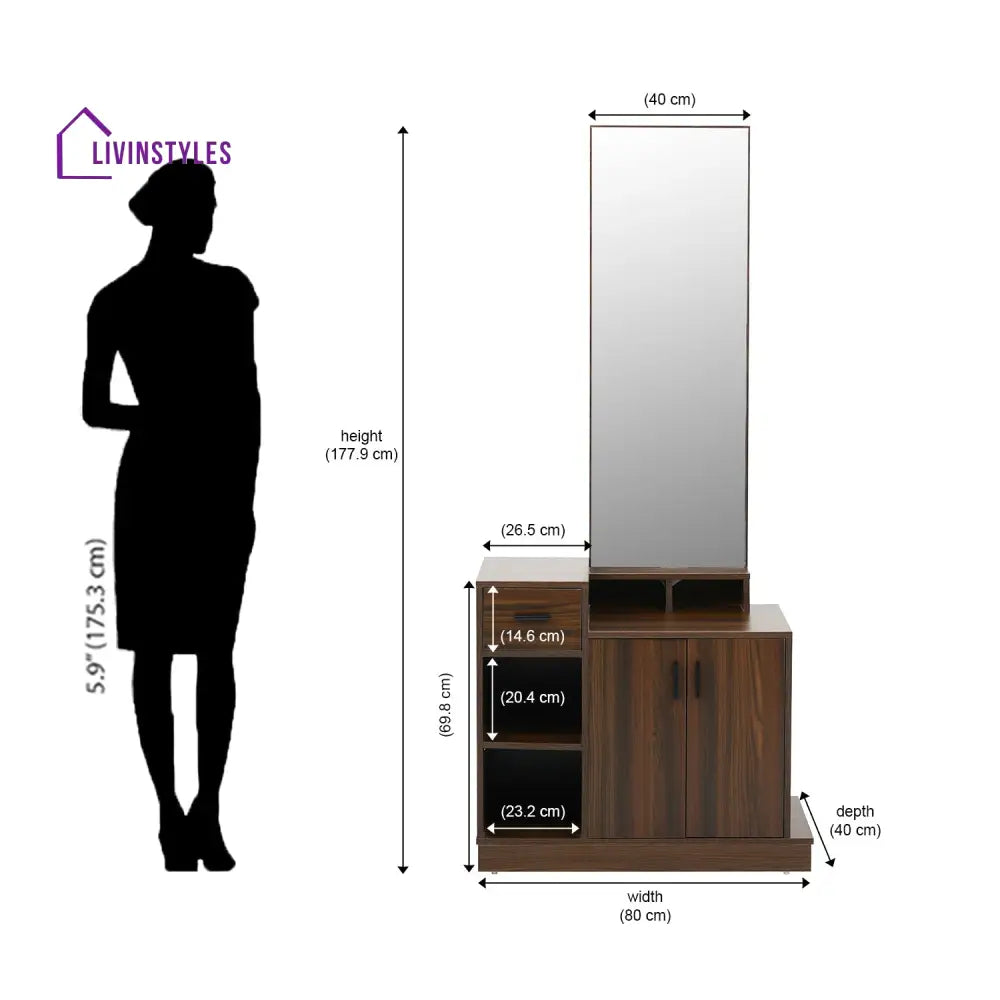 Bogdan Dresser with Mirror (Classic Walnut) Home Furniture
