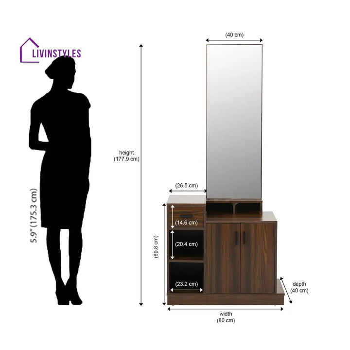 Bogdan Dresser with Mirror (Classic Walnut) Home Furniture