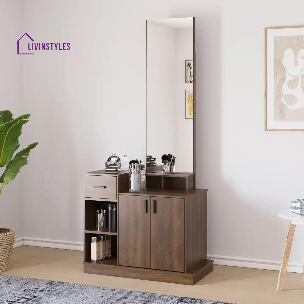 Bogdan Dresser with Mirror (Classic Walnut) Home Furniture