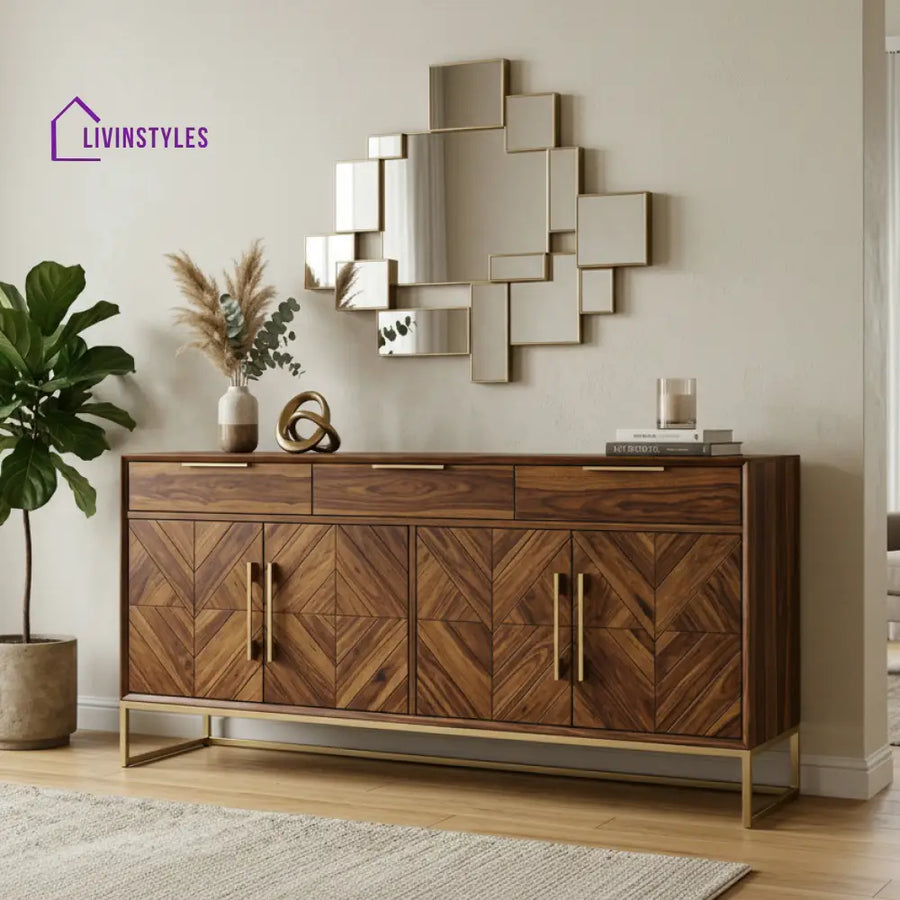 Ella Sheesham Wood Cabinet and Sideboard (Honey Finish)