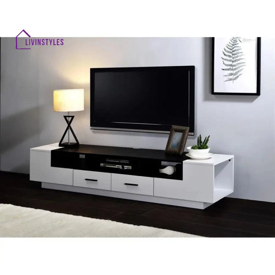 Ella White Finish Tv Unit Stand for Living Room