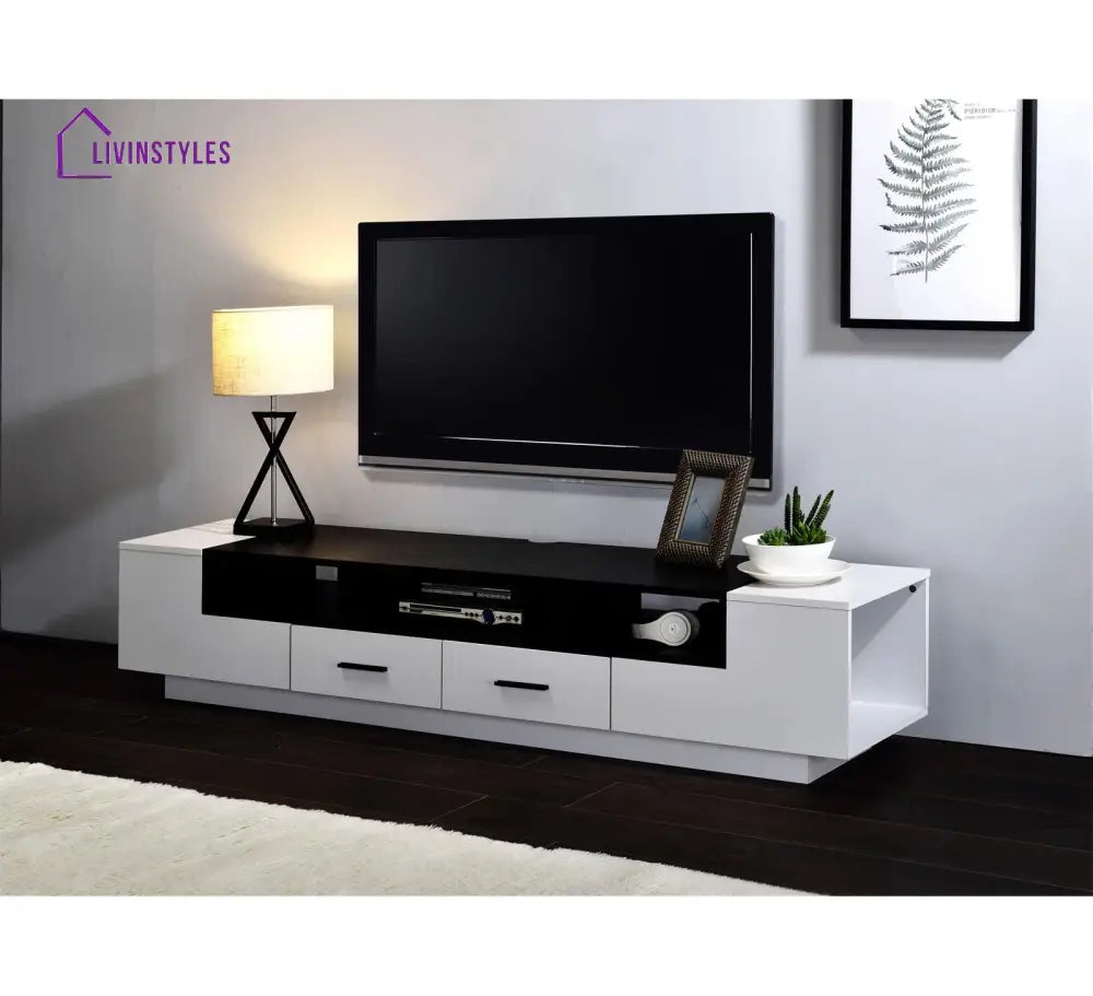 Ella White Finish Tv Unit Stand for Living Room