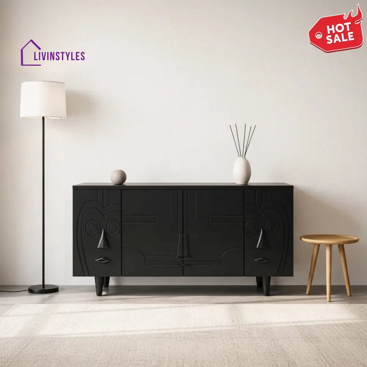 Ellie Wooden Frame Sideboard and Cabinet for Living Room - Side Board / Storage Cabinet