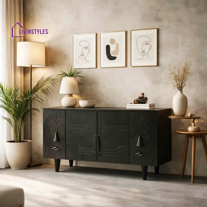Ellie Wooden Frame Sideboard and Cabinet for Living Room - Side Board / Storage Cabinet