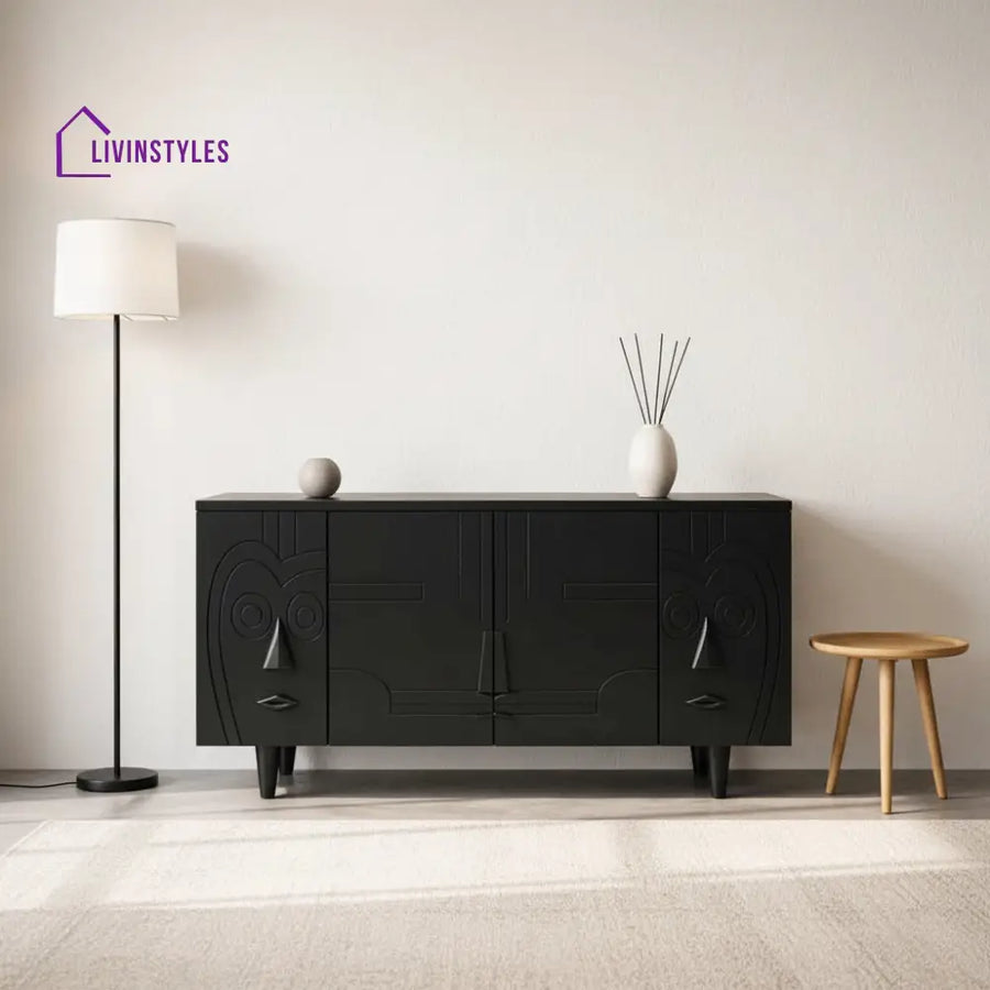 Ellie Wooden Frame Sideboard and Cabinet for Living Room - Side Board / Storage Cabinet