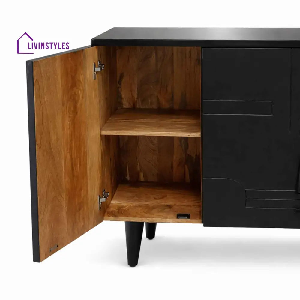 Ellie Wooden Frame Sideboard and Cabinet for Living Room - Side Board / Storage Cabinet