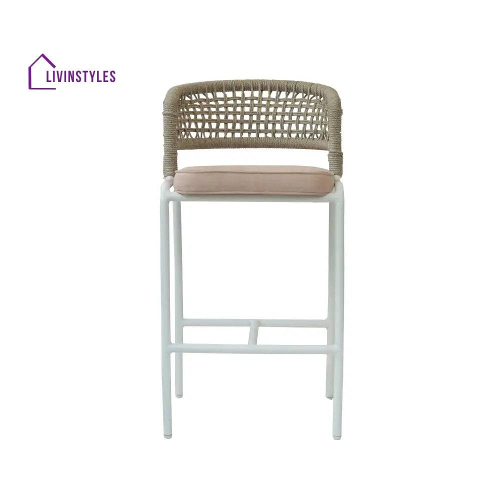Elliot Outdoor Patio Bar Chair 1 Chair For Balcony (Beige) Braided & Rope - Bar Sets