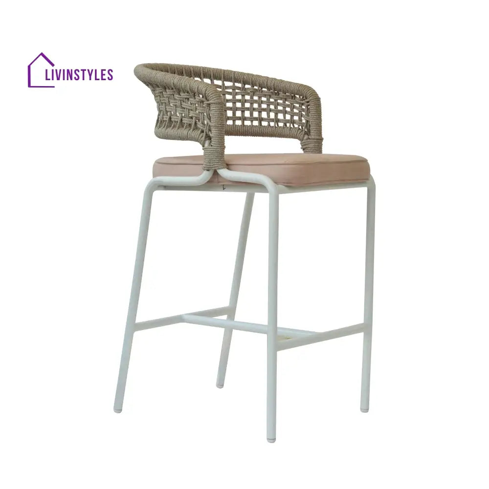 Elliot Outdoor Patio Bar Chair 1 Chair For Balcony (Beige) Braided & Rope - Bar Sets