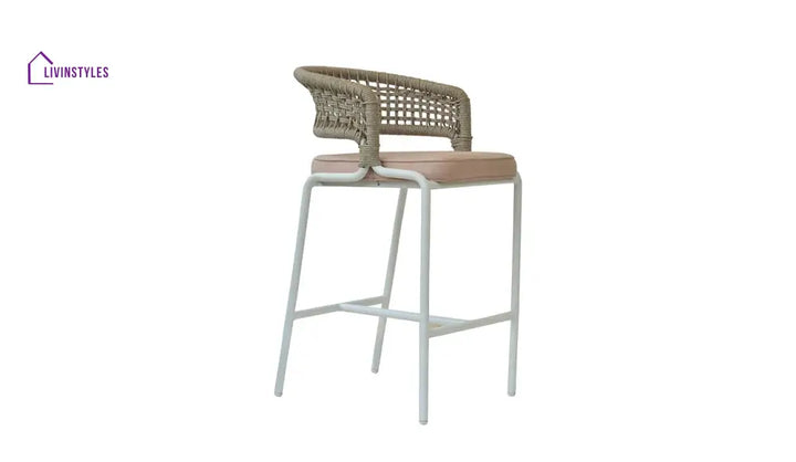 Elliot Outdoor Patio Bar Chair 1 Chair For Balcony (Beige) Braided & Rope - Bar Sets