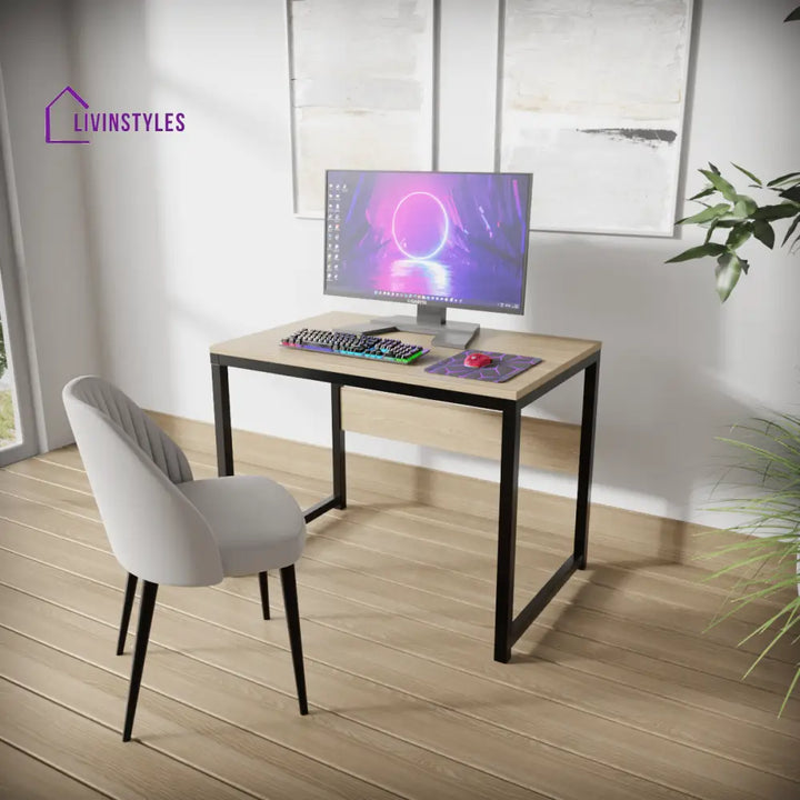 Elmer Computer Table | Computer Table | Study Table for Home Beige / Without Keyboard Tray Art & Drafting Tables