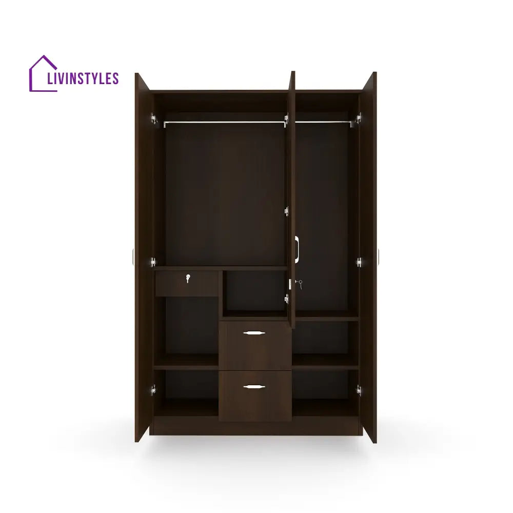 Konstantin 3 Door Wardrobe with Mirror (Walnut) Home Furniture