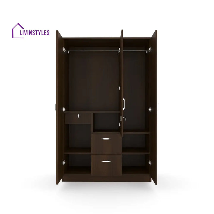 Konstantin 3 Door Wardrobe with Mirror (Walnut) Home Furniture