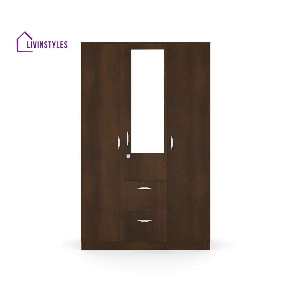 Konstantin 3 Door Wardrobe with Mirror (Walnut) Home Furniture
